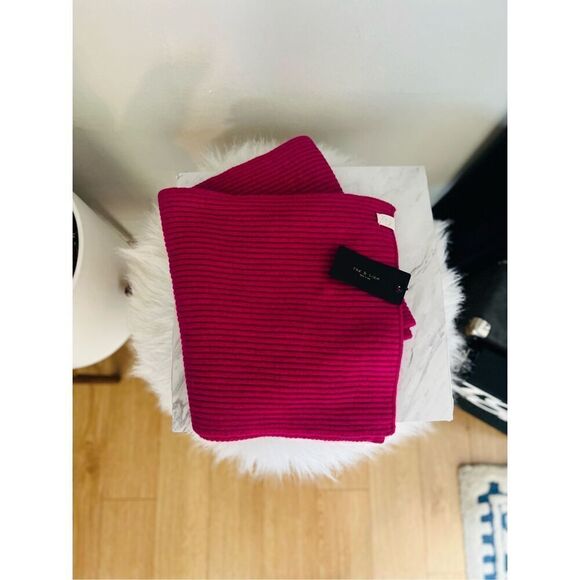 RAG & BONE Addie Cashmere Scarf Wrap, 100% Cashmere,‎ Cozy Warm, Plum, NWT - Picture 6 of 11